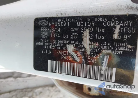 2014 Hyundai Accent Gs from USA, damaged, VIN KMHCT5AE8EU166239